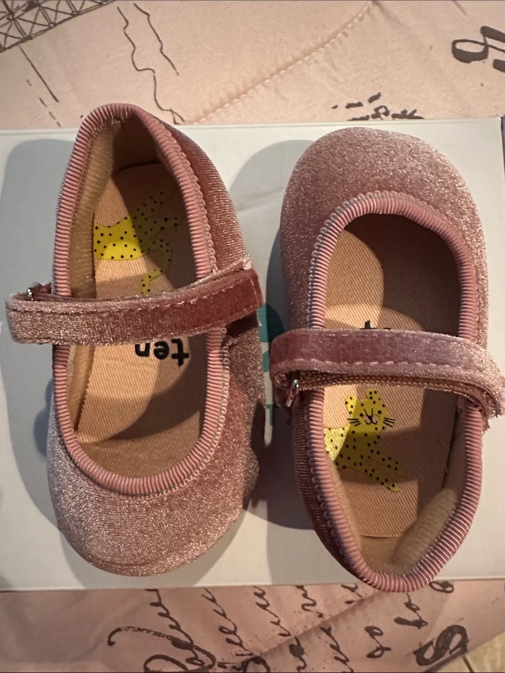 Ten Little Velvet Ballet Flats in Dusty Rose size 4(baby girl)